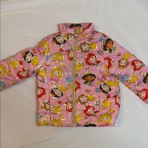 Disney Pink Princess Patterned Puffer Jacket